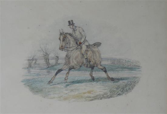 Henry Alken Jnr (1810-1894) Gentleman horse rider in a landscape 9 x 12in.